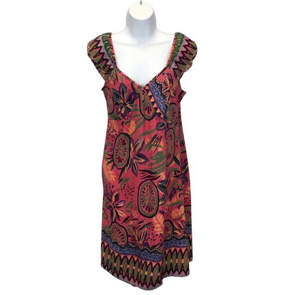 Rainbow-Jo Hawaiian Tropical Multicolor Floral Dress - Picture 1 of 11